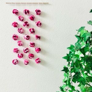 Boho pom pom wall hanging